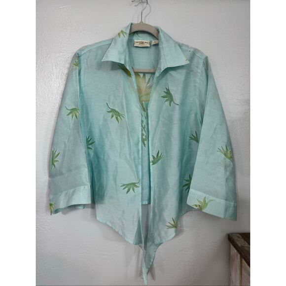 Vintage Banana Bay Resortwear Linen Blend Coastal Cover Up XL - Picture 2 of 6